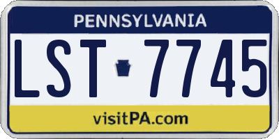 PA license plate LST7745