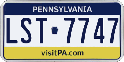 PA license plate LST7747