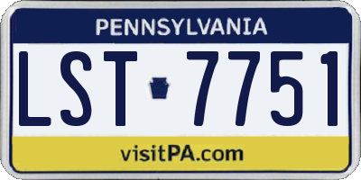 PA license plate LST7751
