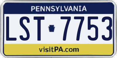 PA license plate LST7753