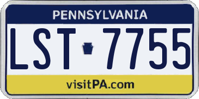 PA license plate LST7755