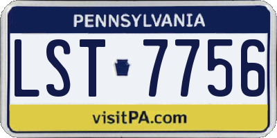 PA license plate LST7756