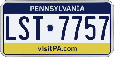 PA license plate LST7757