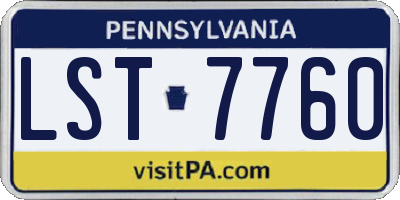 PA license plate LST7760