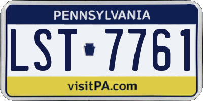 PA license plate LST7761