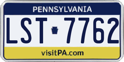 PA license plate LST7762