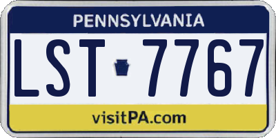 PA license plate LST7767