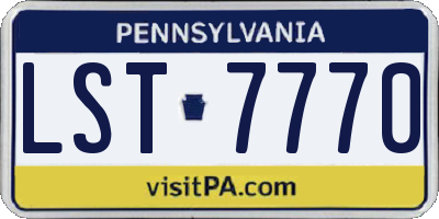 PA license plate LST7770