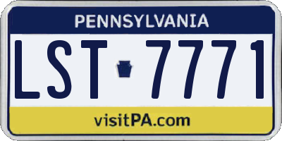 PA license plate LST7771