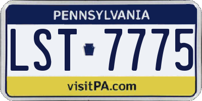 PA license plate LST7775