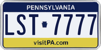 PA license plate LST7777