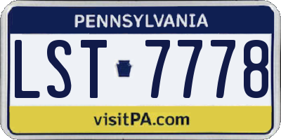 PA license plate LST7778