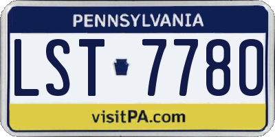 PA license plate LST7780