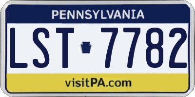 PA license plate LST7782