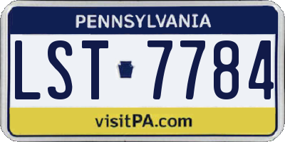 PA license plate LST7784