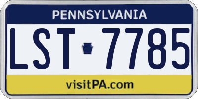 PA license plate LST7785