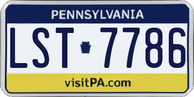 PA license plate LST7786