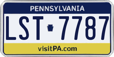 PA license plate LST7787