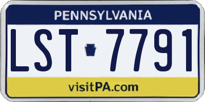 PA license plate LST7791