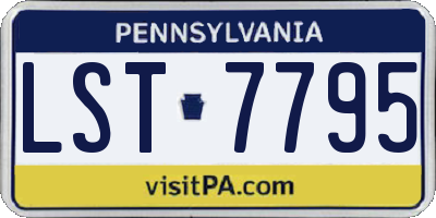 PA license plate LST7795