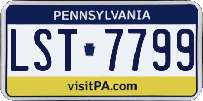 PA license plate LST7799