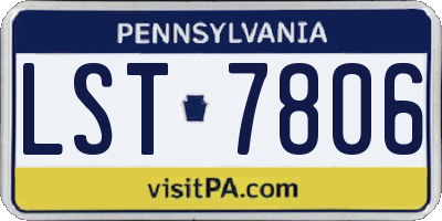 PA license plate LST7806