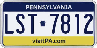 PA license plate LST7812