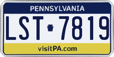 PA license plate LST7819