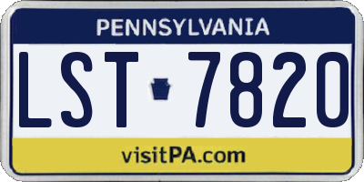 PA license plate LST7820