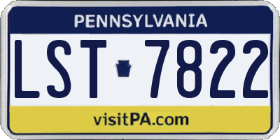 PA license plate LST7822
