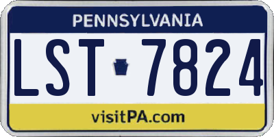 PA license plate LST7824