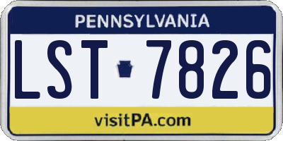 PA license plate LST7826