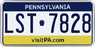 PA license plate LST7828