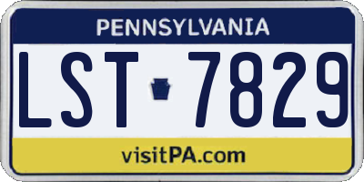 PA license plate LST7829