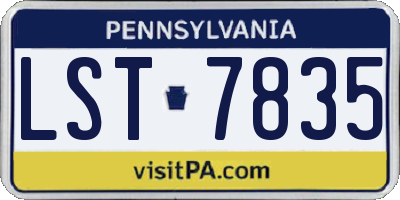PA license plate LST7835