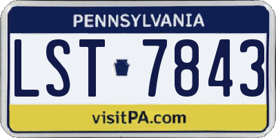 PA license plate LST7843