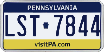 PA license plate LST7844