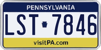 PA license plate LST7846
