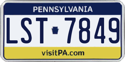 PA license plate LST7849