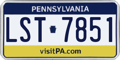 PA license plate LST7851