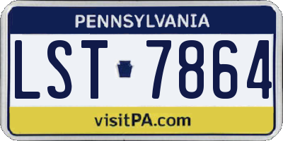 PA license plate LST7864