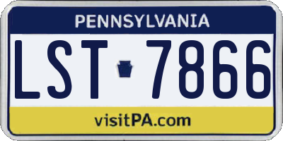 PA license plate LST7866
