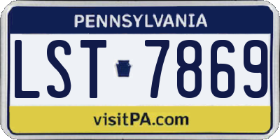 PA license plate LST7869
