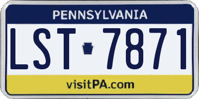 PA license plate LST7871