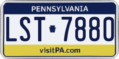 PA license plate LST7880