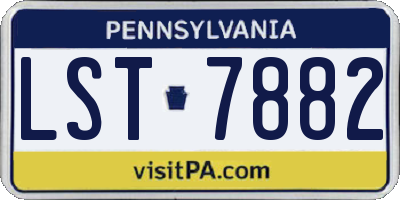 PA license plate LST7882
