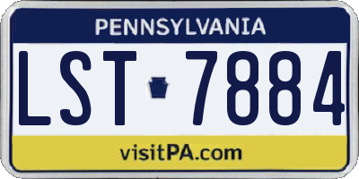PA license plate LST7884