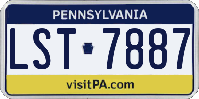 PA license plate LST7887