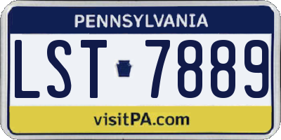 PA license plate LST7889
