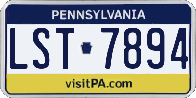 PA license plate LST7894